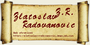 Zlatoslav Radovanović vizit kartica